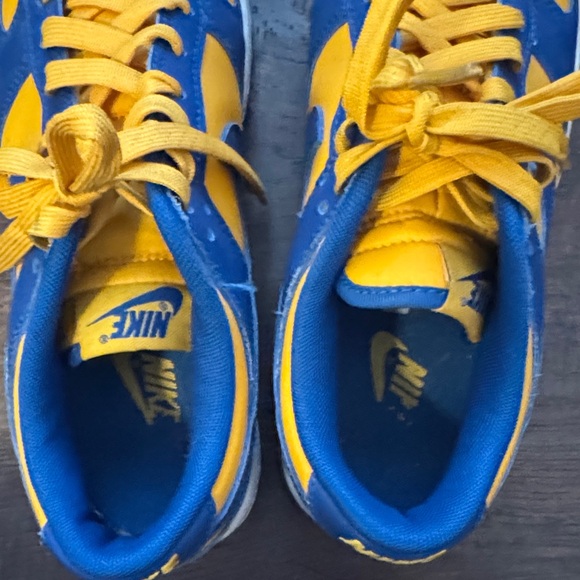 Nike Blue and Yellow Dunks Low-Top Sneakers - Picture 5 of 8
